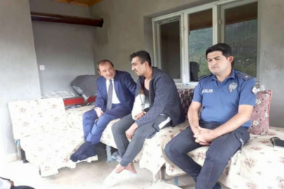 Kaymakam Gümrükçü'den yaralı askere ziyaret