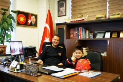 Şehit çocuklarının itfaiyeci olma hayalini belediye gerçekleştirdi