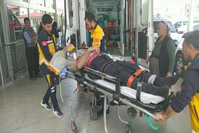 Adana'da devrilen kamyonun altında kalan sürücü yaralandı