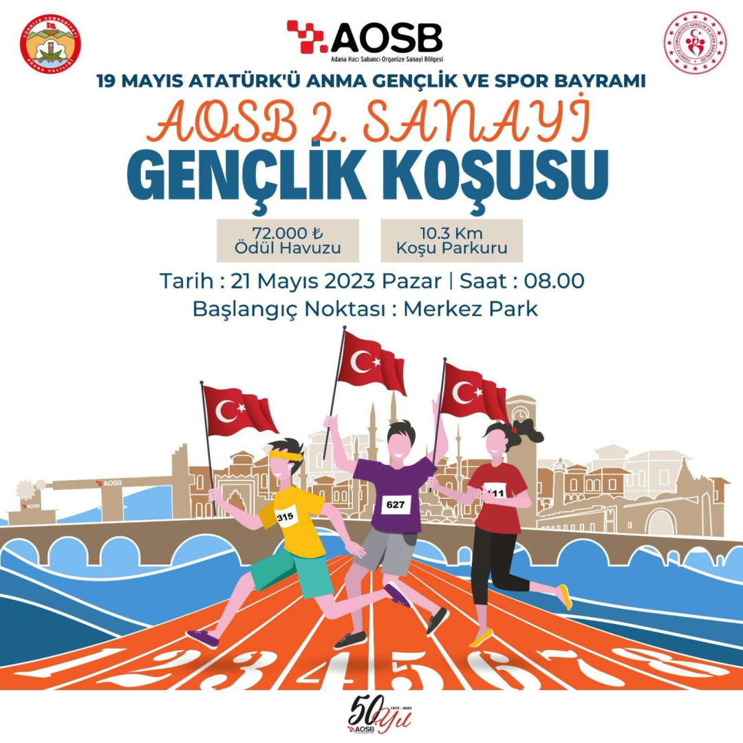 AOSB 2.  Sanayi Gençlik Koşusu Pazar Günü Yapılacak