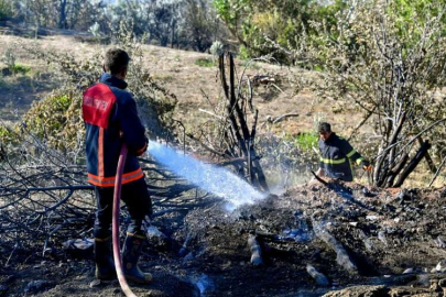 Mersin İtfaiyesi, orman yangınına müdahale ediyor
