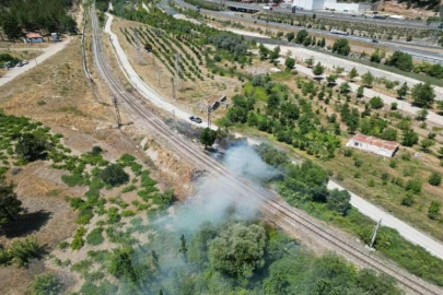 Mesire alanında çıkan yangın, ormana sıçramadan söndürüldü