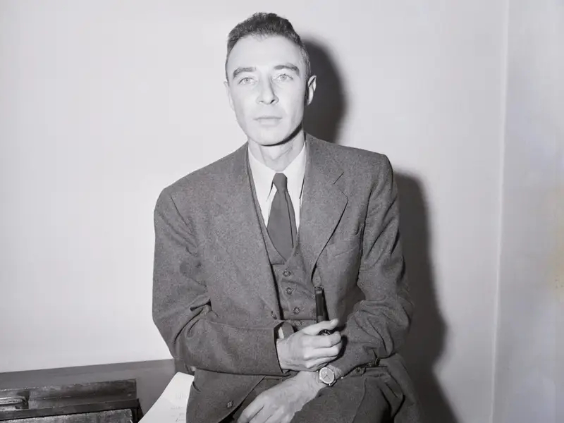 J. Robert Oppenheimer on a visit to New York on November 17, 1945.