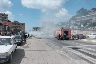 Hatay'da seyir halindeki cipte çıkan yangın söndürüldü