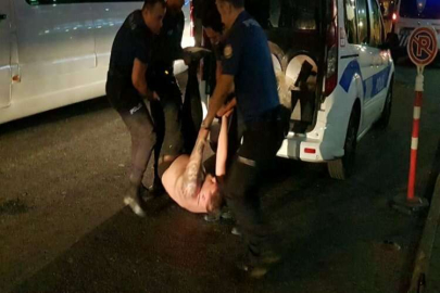 Alanya’da uyuşturucu krizine giren Rus turist, polislere ecel teri döktürdü