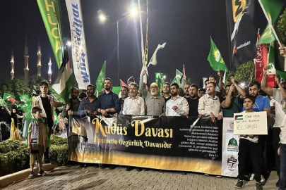 Adana'da HÜDA PAR'dan Filistinlilere destek konvoyu