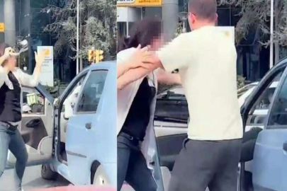 İstanbul’da trafikte kadın maganda dehşeti kamerada: Çocuğunun yanında darp edildi