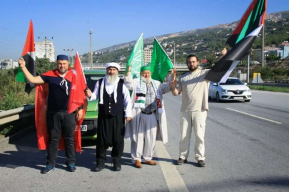 Hatay'da Filistin'e destek konvoyu düzenlendi