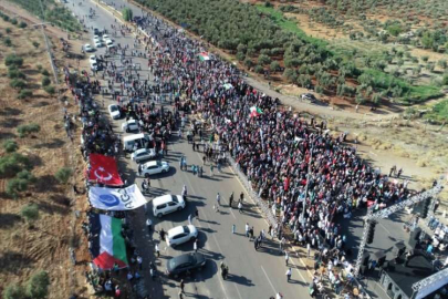 Hatay'daki Cilvegözü Sınır Kapısı önünde Filistin'e destek etkinliği yapıldı