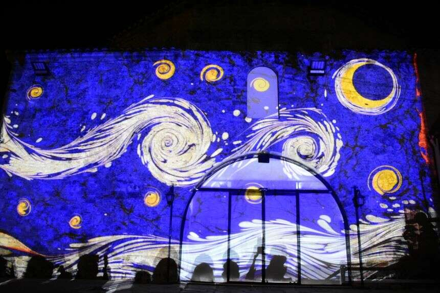 Antalya'da Kültür Yolu Festivali kapsamında Ebru Mapping gösterisi yapıldı4