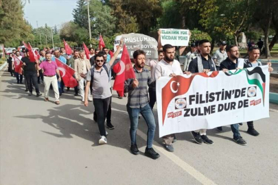Osmaniye'de üniversite öğrencileri İsrail'in saldırılarını protesto etti