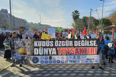 Bandırma'da Filistin'e destek yürüyüşü