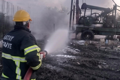 Hatay’da su sondajı yapılırken yangın çıktı