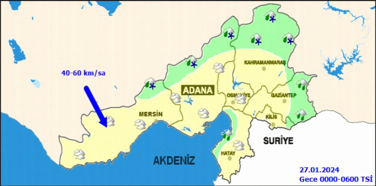Adana'da yarın hava durumu 27 Ocak 2024 Adana'da Parçalı ve çok bulutlu hava bekleniyor 2