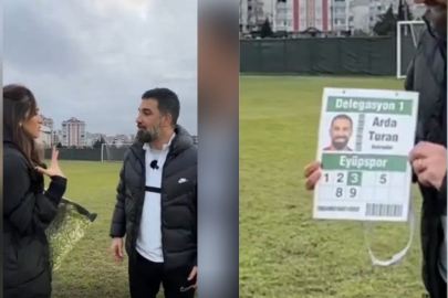 Arda Turan, akreditasyon cezalarıyla Türk spor tarihine geçti: Spikerden Turan'a esprili bir hediye geldi