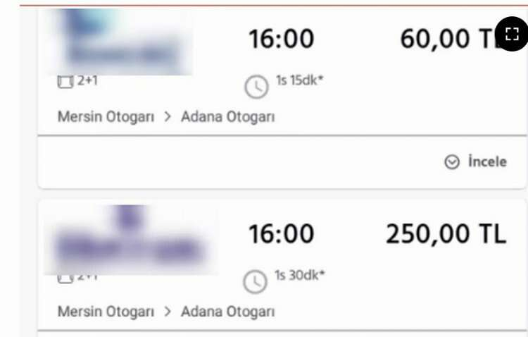 otobüs fiyatları zam