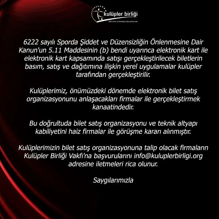 Kulüpler Birliği'nden Passolig açıklaması Passolig kalkıyor mu 2