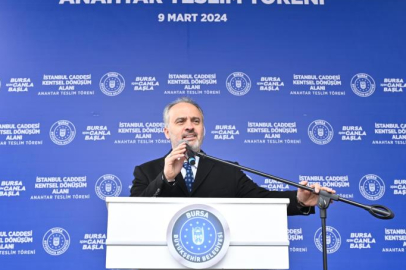 Bursa'da İstanbul caddesi kentsel dönüşüm projesi'nin 1. ETABI anahtar teslim töreni