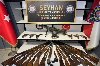 Seyhan polisi barda 25 ruhsatsız silah ele geçirdi
