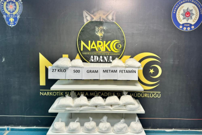 Adana'da narkotik ekipleri 27 kilogram 500 gram yasaklı madde ele geçirdi
