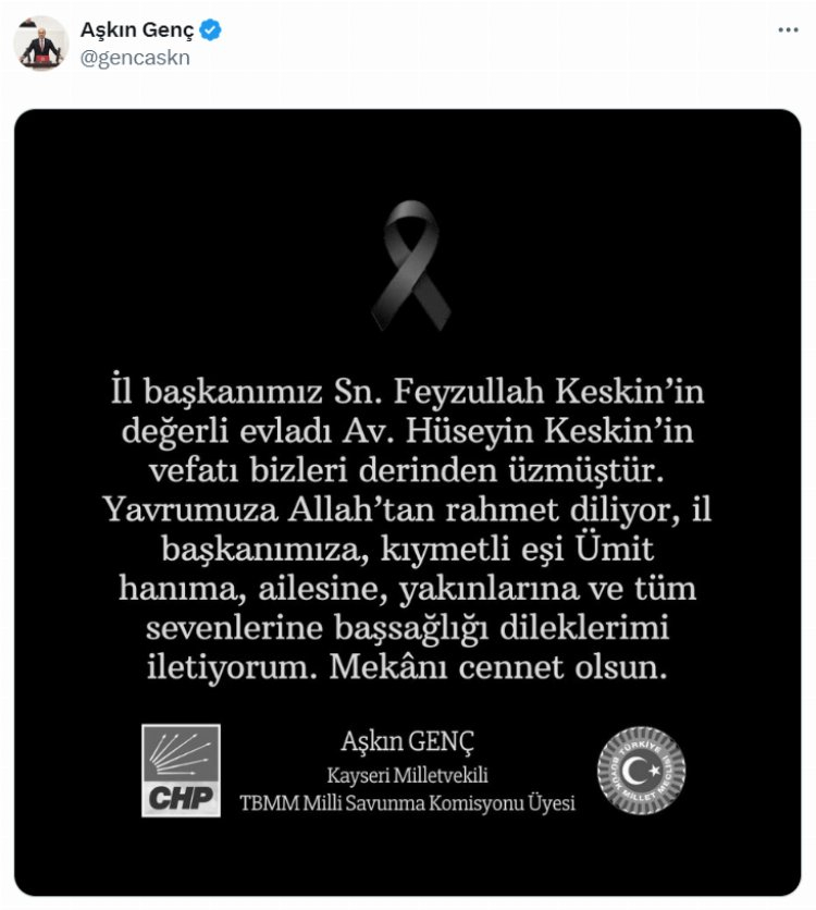 CHP Kayseri İl Başkanı'nın Oğlu Avukat Hüseyin Keskin, ofisinde ölü bulundu 2