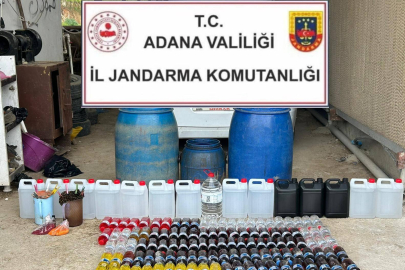 Adana'da 200 litre kaçak içki ele geçirildi