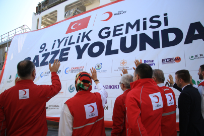 9. "İyilik Gemisi" Gazze'ye uğurlandı