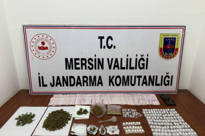 Silifke'de Jandarma operasyonunda şüpheli yasaklı madde ile yakalandı