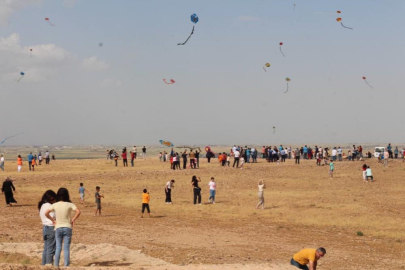 Şanlıurfa'da Suriye sınırında renkli uçurtma şenliği