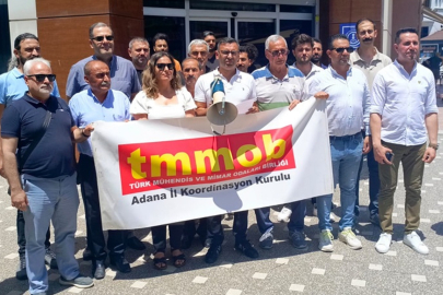 TMMOB Adana’da Hakkari Belediyesi’ne kayyum ataması hakkında basın açıklaması yaptı