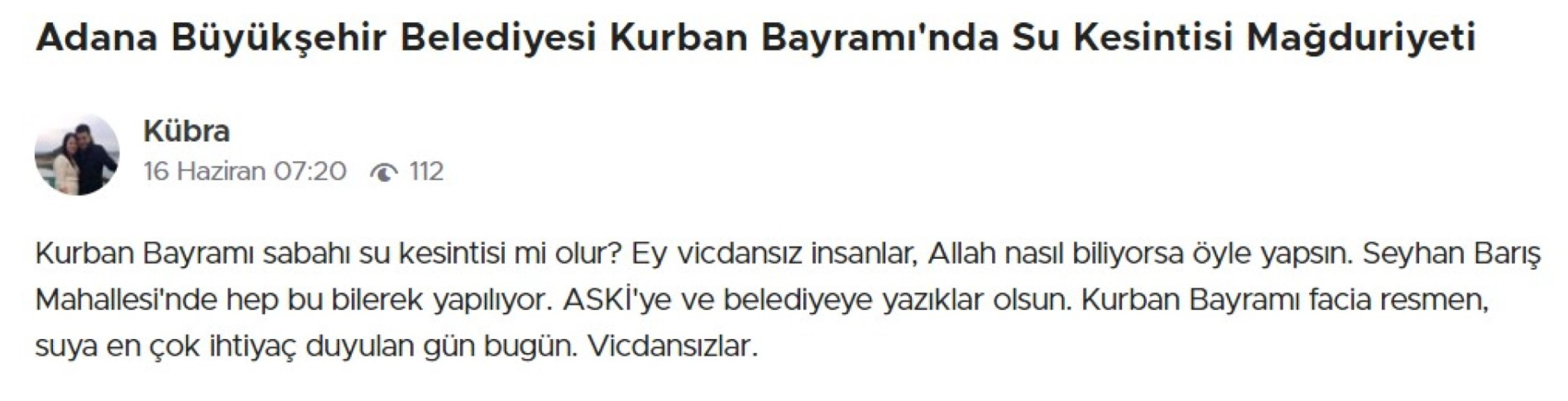 sarıçam toki su kesintisi