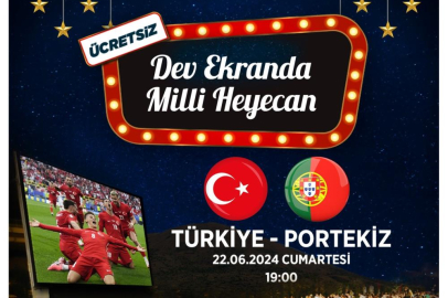 Türkiye'nin Euro 2024 Portekiz ve Çekya maçları, Talas'ta dev ekranda izlenecek