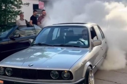 Aksaray'da düğün alanında lastikleri yakan magandaya 1400 TL ceza