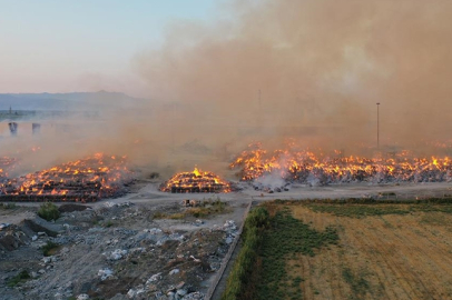Aydın'daki kağıt fabrikasında çıkan yangına müdahale sürüyor