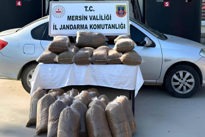 Mersin'de 310 kilo kaçak tütün ele geçirildi
