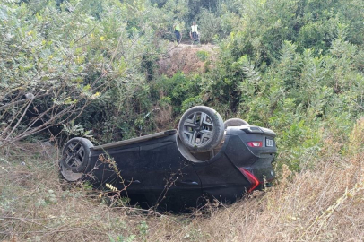 Defne'de uçurumdan düşen otomobilde 3 kişi yaralandı