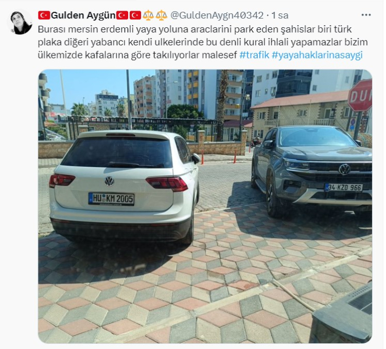 yabancı plakalı araçların türkiyede park ihlali