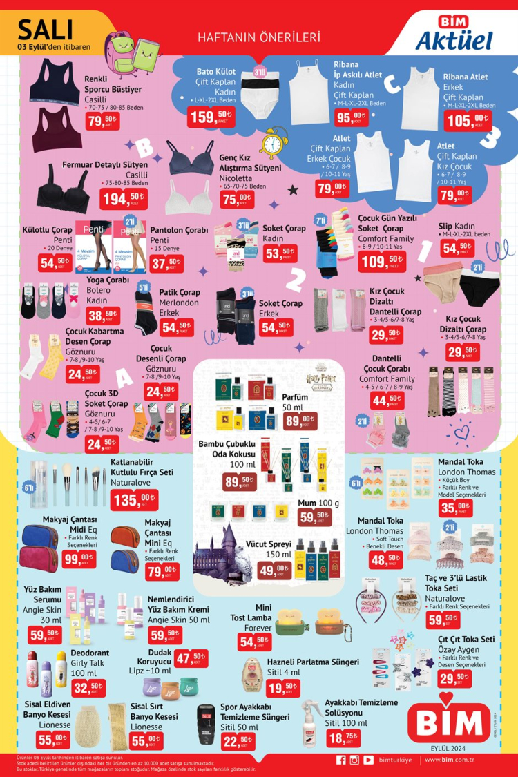 3 eylül 2024 bim aktüel ürünler
