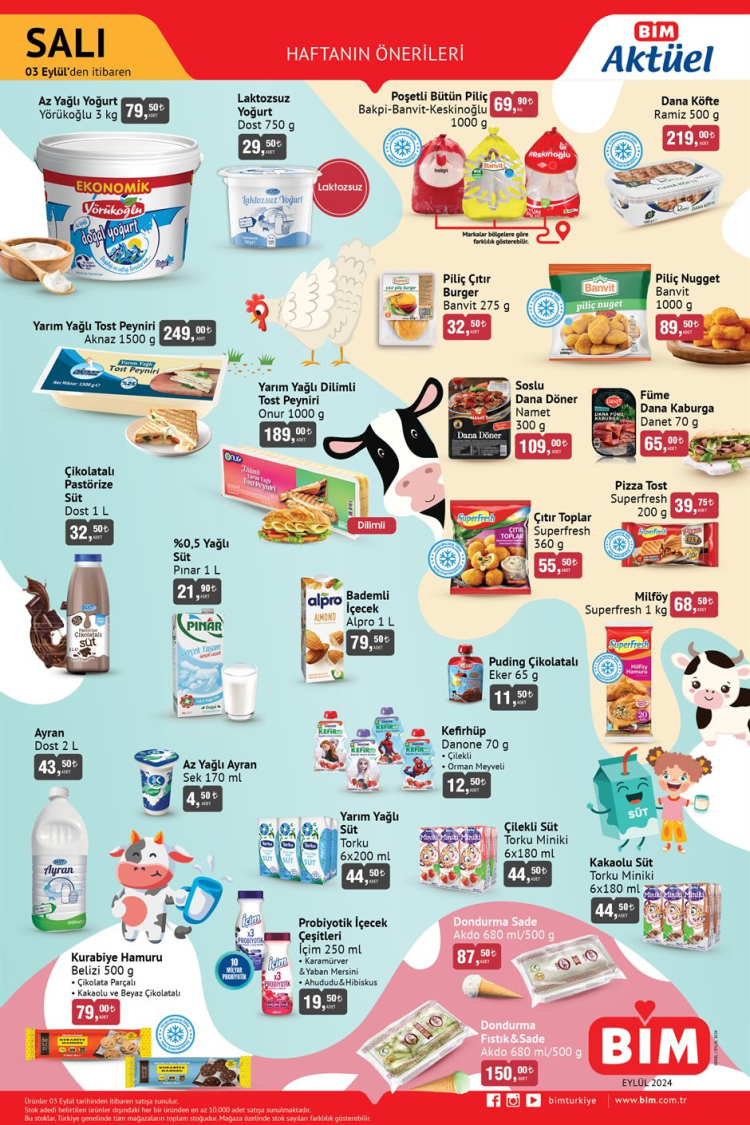 3 eylül 2024 bim aktüel ürünler