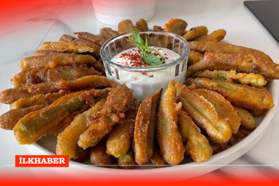 Bamya Kızartması Tarifi: Kızarmış Bamyaların Yanında Yoğurt Sosuyla Lezzetli Bir Atıştırmalık