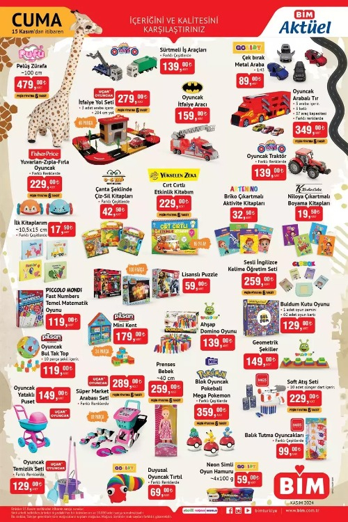 15 KASIM CUMA BİM AKTÜEL KATALOĞU