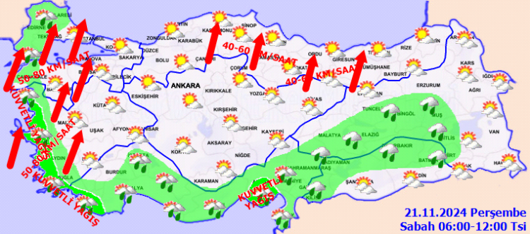 Bugün dışarıya çıkarken dikkat! Meteoroloji’den kuvvetli yağış ve fırtına uyarısı! 2