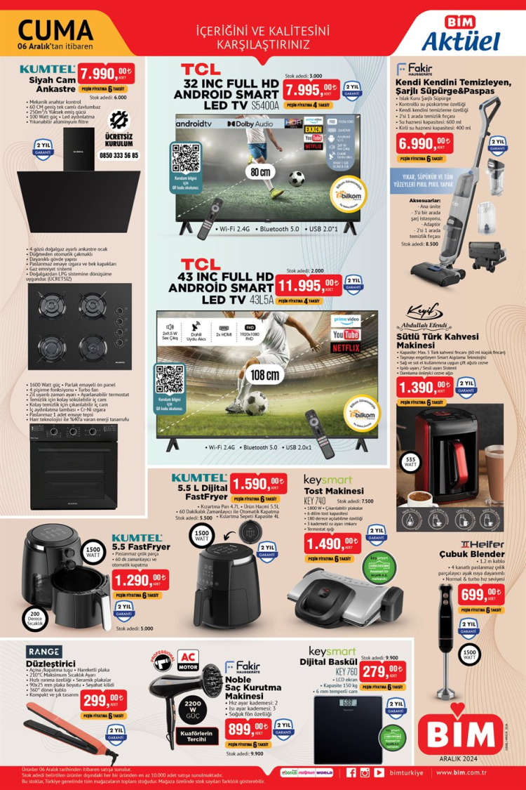 bim 6 aralık cuma aktüel ürünler