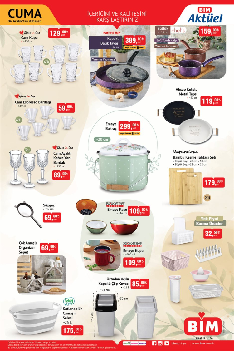 bim 6 aralık cuma aktüel ürünler 