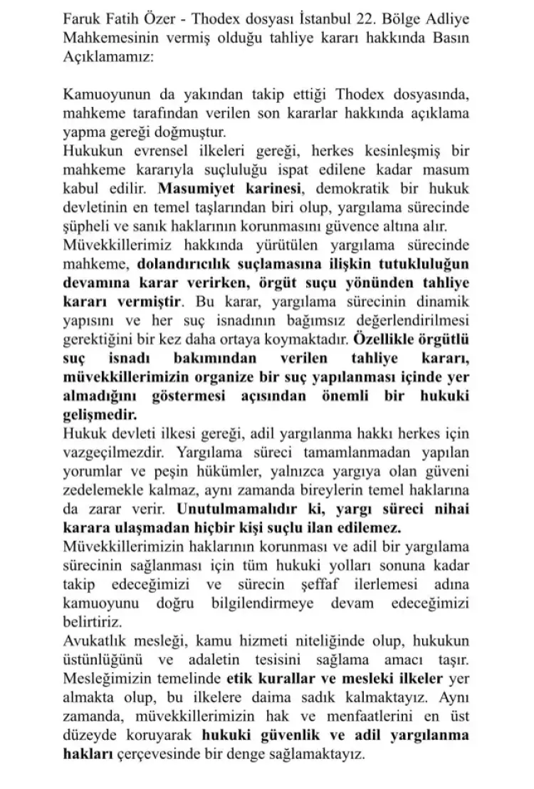 Thodex kurucusu Faruk Fatih Özer tahliye edildi 2