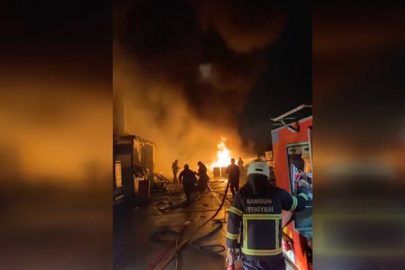 Samsun’da kauçuk fabrikasında gece yarısı yangın