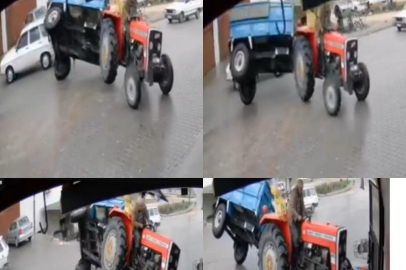 Mersin’de traktör faciası kıl payı atlatıldı, o anlar kamerada