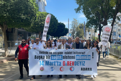 Adana'da sağlık emekçileri Beyaz Yürüyüşle taleplerini haykırdı