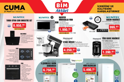 BİM 21-25 Mart 2025 aktüel kataloğu yayınlandı: Teknoloji ve ev eşyalarında cazip fiyatlar