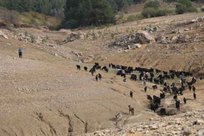 Kozan Barajı'nda su çekildi, tarihi kalıntılar gün yüzüne çıktı